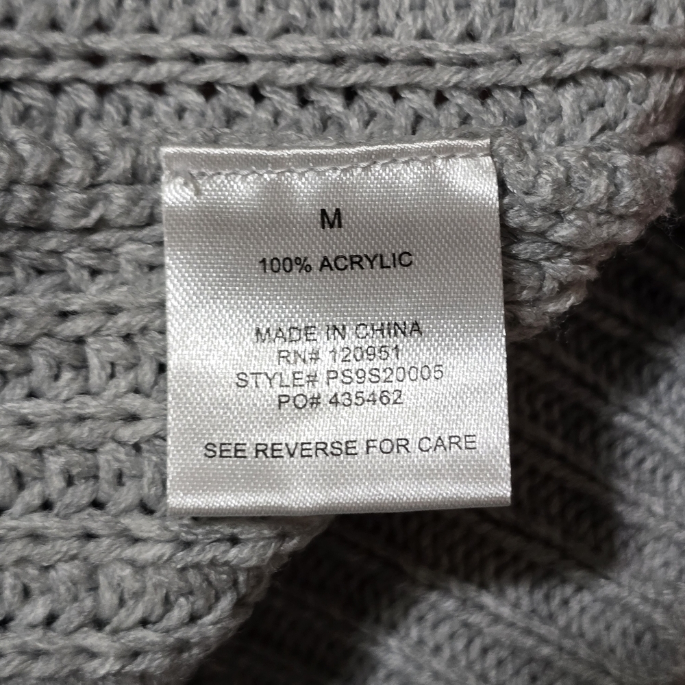 Pink Rose Lightweight Gray Sweater w/ Yellow Pink & Navy Stripes Size Medium - Picture 5 of 5